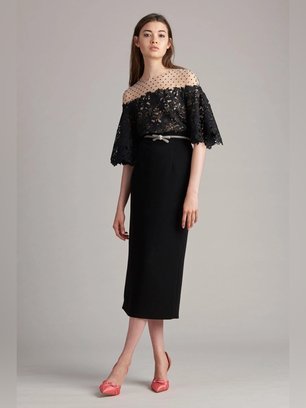 Monique Lhullier resort 2018 vogue runway lace top blouse size 4